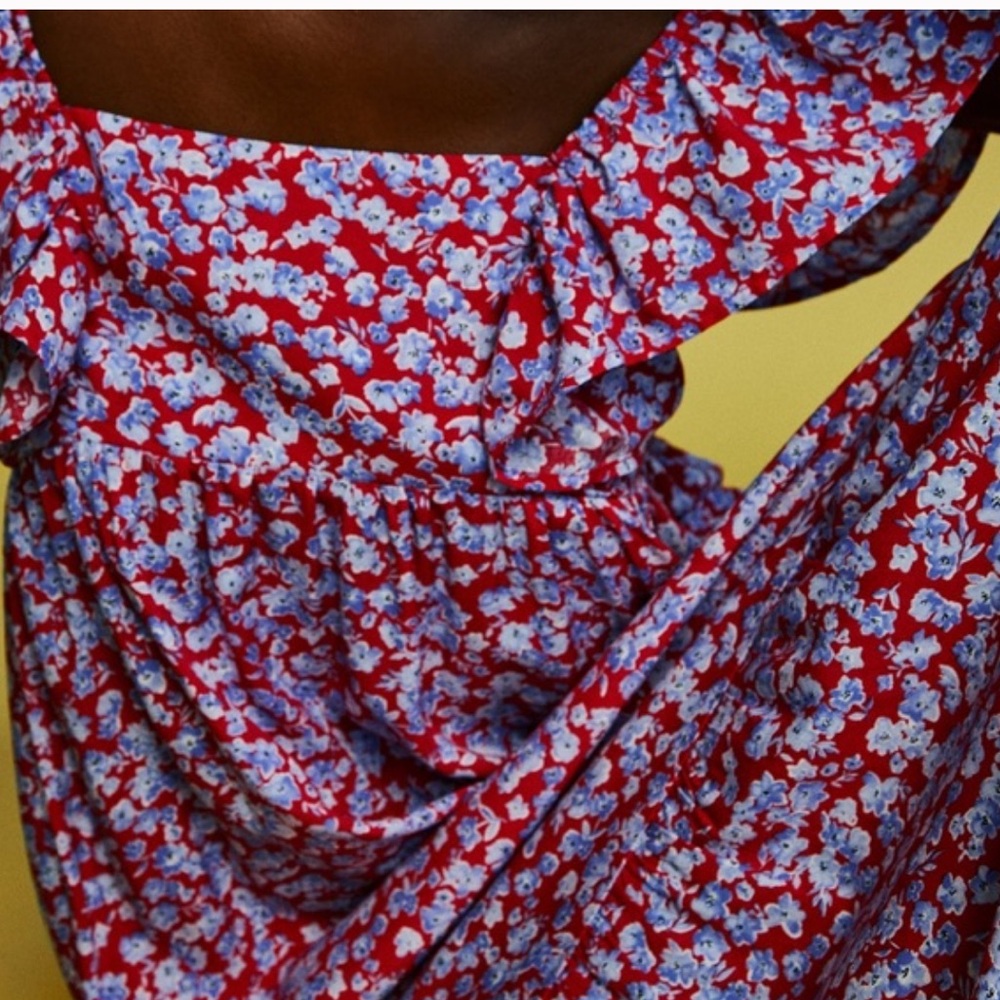 Zara Floral Red Maxi Dress - Picture 8 of 14